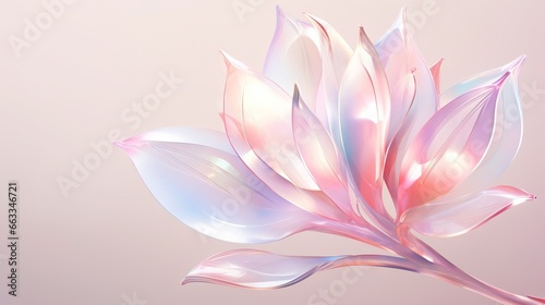  a pink and white flower on a pink background with a blurry effect. generative ai