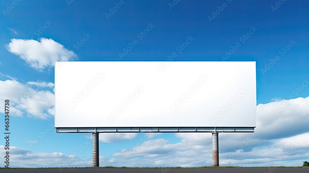 Obraz premium Image of blank billboard on a highway for advertisement, on spring sunny day.
