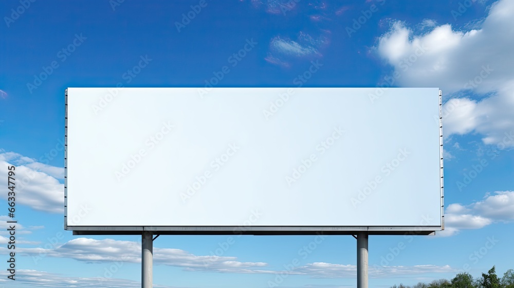 Obraz premium Image of blank billboard on a highway for advertisement, on spring sunny day.
