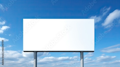 Image of blank billboard on a highway for advertisement, on spring sunny day. photo