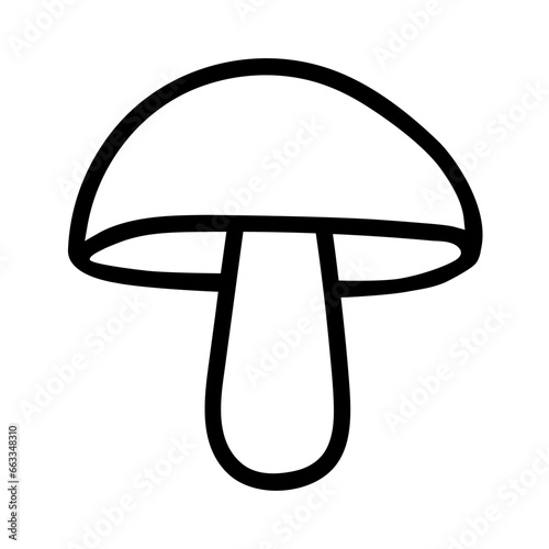 Mushroom doodle vector illustration isolated on white