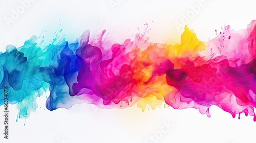 Full color rainbow watercolor paints isolated on white background.