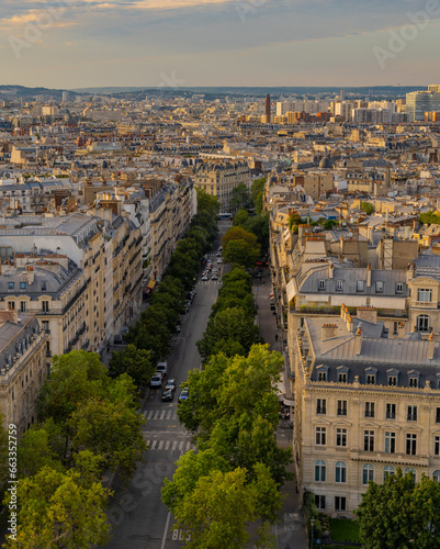 Obraz na płótnie Panoramablick auf Paris vom Dach des Triumphbogens w salonie
