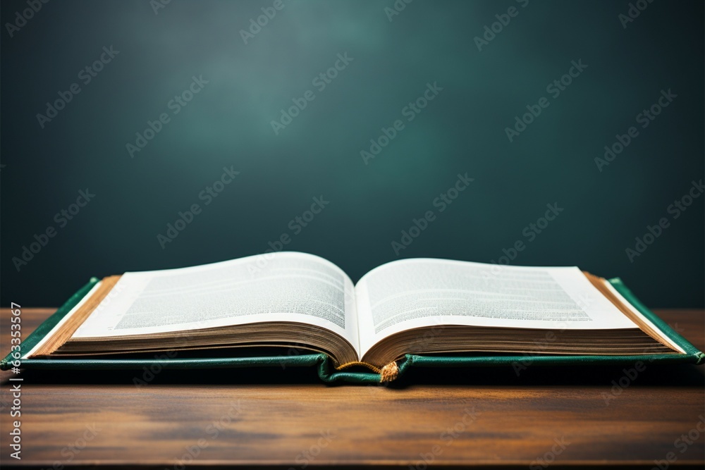 Closeup of a book, set against a green chalkboard background Closeup of a book, set against a green chalkboard background