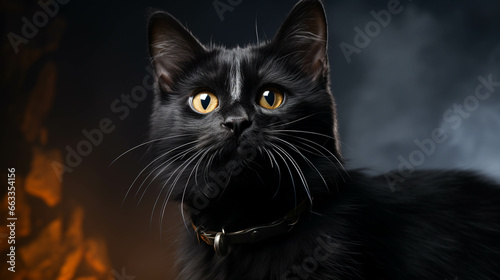 black cat portrait