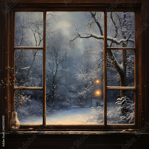 winter outside the window