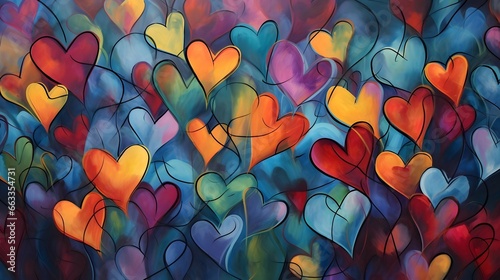 Hearts illustration background wallpaper design, love heart, valentines day card