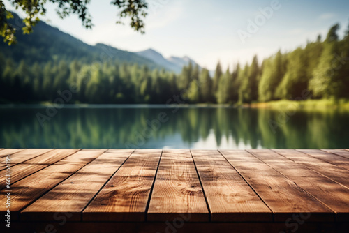 wooden pier on lake photo