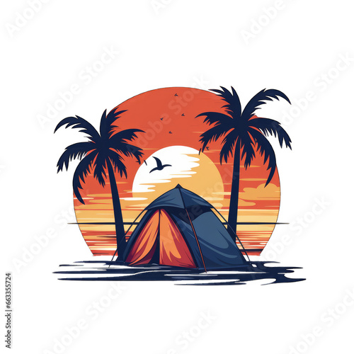 Camping and outdoor logo template, tshirt design