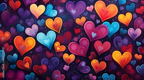 Hearts illustration background wallpaper design, love heart, valentines day card