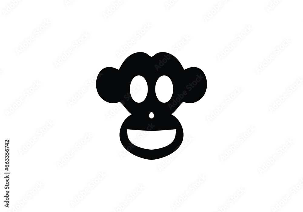 fabulous minimal style monkey icon illustration design