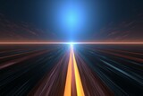 Dark, abstract background highlights a 3D rendered straight highway concept