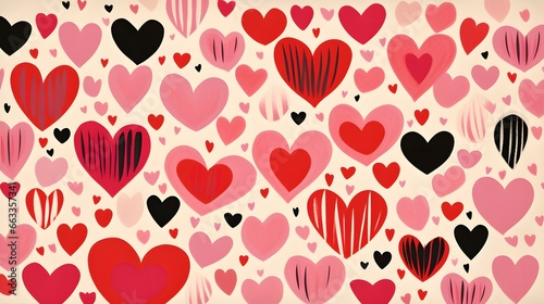 Hearts illustration background wallpaper design, love heart, valentines day card