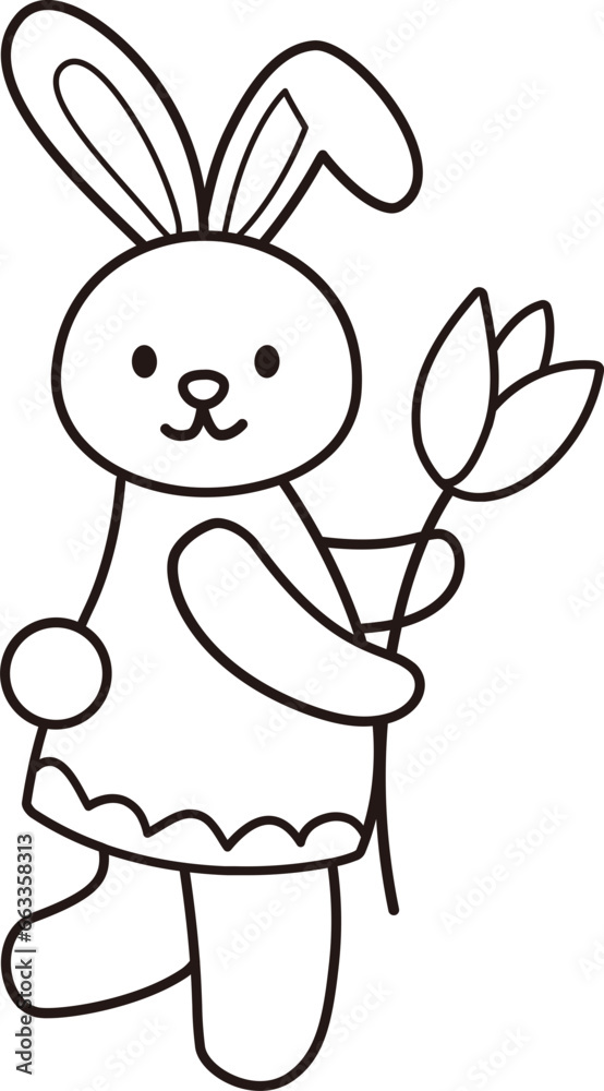 Obraz premium Easter bunny coloring drawing