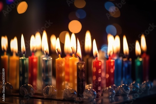 modern and colorful paraffin candlelight background for xmas celebration