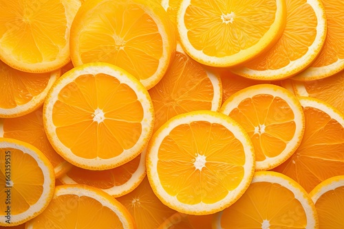 Orange fruit slices citrus arrangement full frame background.