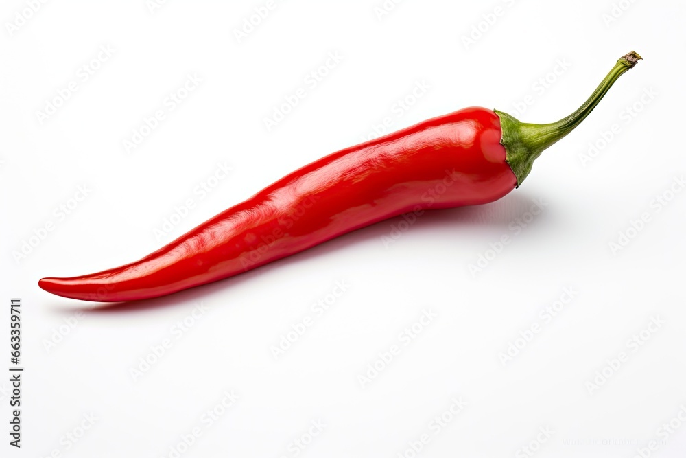 A Red chili pepper is isolated on a white background. A Red chili pepper is isolated on a white background.