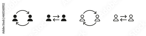 User information exchange vector icon set. Employee turnover icons.