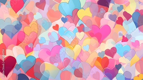 Hearts illustration background wallpaper design, love heart, valentines day card
