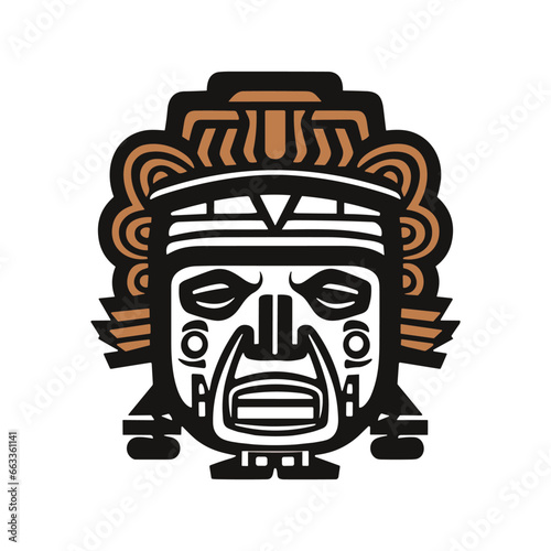 Free vector maya civilization cartoon with tradtional masks and accessories isolated
