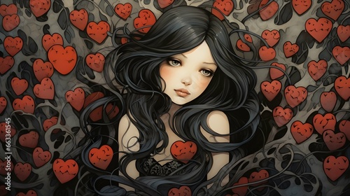 Hearts illustration background wallpaper design  love heart  valentines day card
