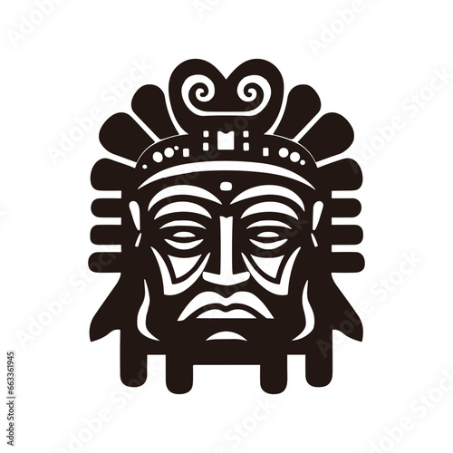 Free vector maya civilization cartoon with tradtional masks and accessories isolated