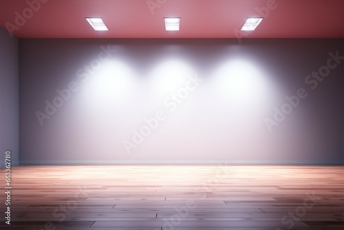 Empty room in 3D with top light casting a tranquil glow © Jawed Gfx