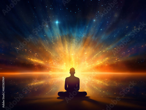 Abstract meditation enlightenment background  mindful and spiritual concept