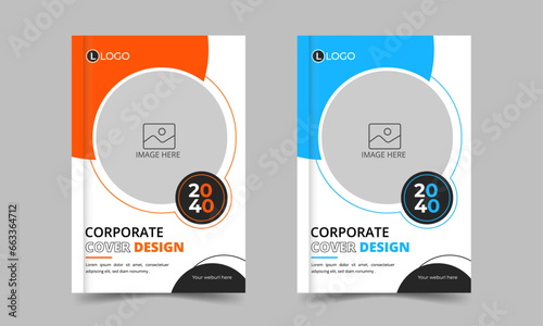 cotporate Business Book Cover Design Template City Background | design for Brochure, AnnualReport, Magazine, Poster,Corporate Presentation, modern layout with color vareation photo