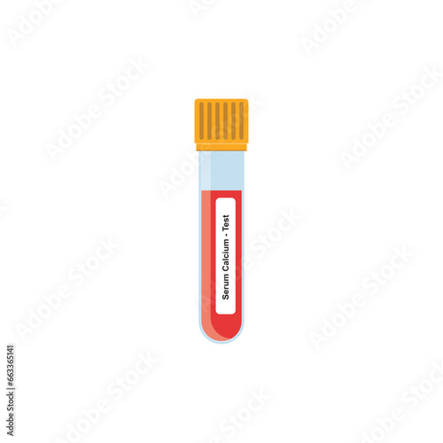 Serum Calcium Blood Test Concept Design. Vector Illustration.