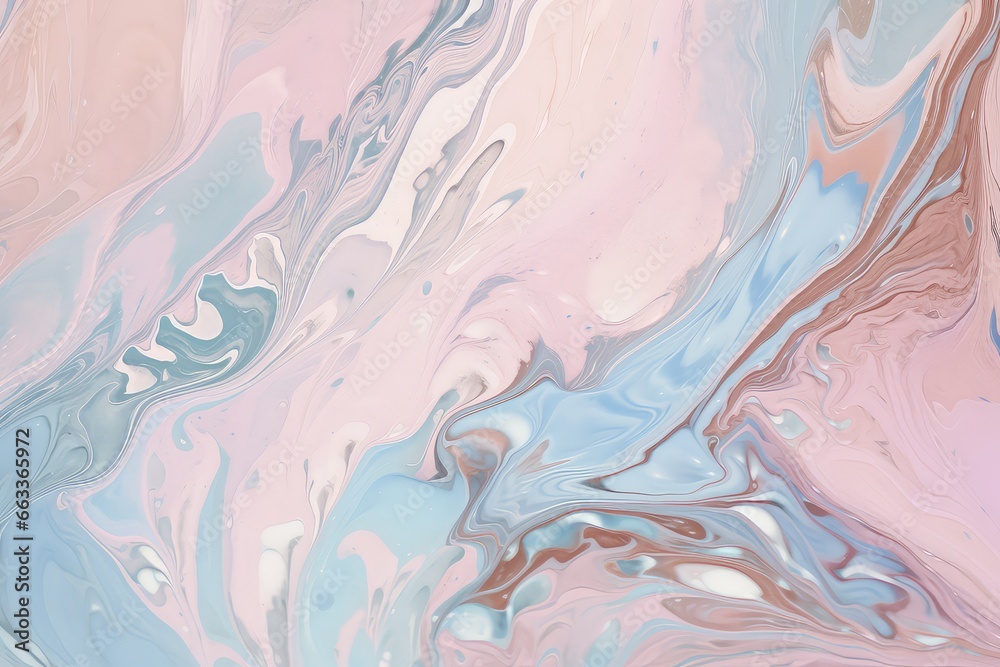 Artistic image of marble-like background surface in pastel blue and pink wallpaper background