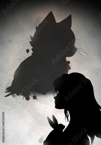 Girl in Wonderland. Silhouette art