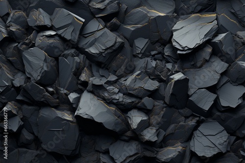 Geologys depths Coal black texture sets the stage for a dark background photo