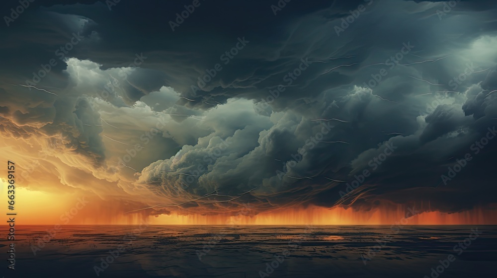Dramatic moody sky ominous cloudscape thunderclouds - obrazy, fototapety, plakaty 