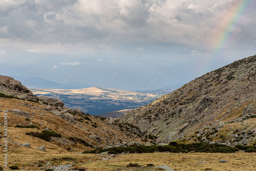 View and rainbow from the top of the Gredos Platform, Sierra de Gredos, Ávila, Spain. View and rainbow from the top of the Gredos Platform, Sierra de Gredos, Ávila, Spain.