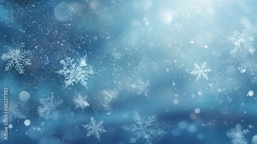Glittering Snowflakes Abstract Background - Winter Sparkle and Christmas Decor © Sunanta