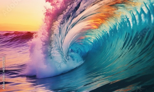 a colorful vibrant waves ocean