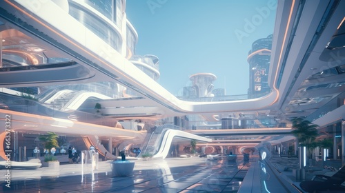 Futuristic sustainable modern buildings of the city, innovation, modern buildings of the future.