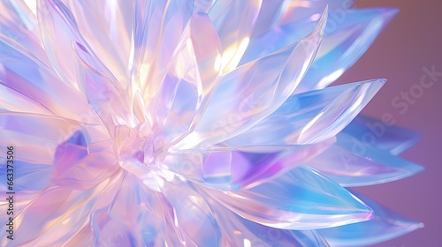  a close up of a blue and white flower on a pink background.  generative ai