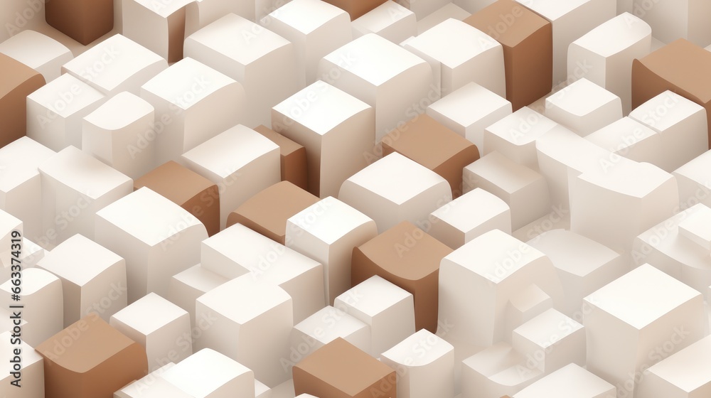 Fototapeta premium abstract background with white brown cubes