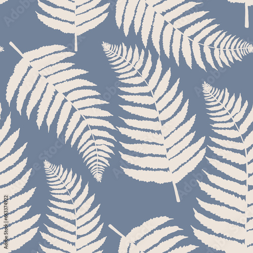 Seamless pattern with beautiful fern leaves wallpaper background 