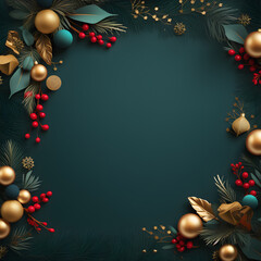 Christmas ans New Year seasonal social media background design in square with blank space for text. Template for holiday commercial promotion post.