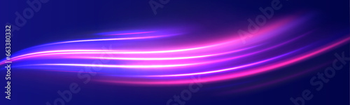 Laser beams luminous abstract sparkling isolated on a transparent background. Racing cars dynamic flash effects city road with long exposure night ligh. 