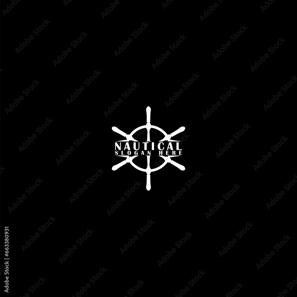 Ship steering for sailing logo icon isolated on dark background Ship steering for sailing logo icon isolated on dark background