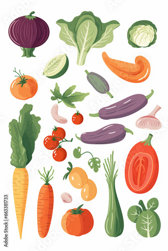 collection of vegetables set created with Generative Ai