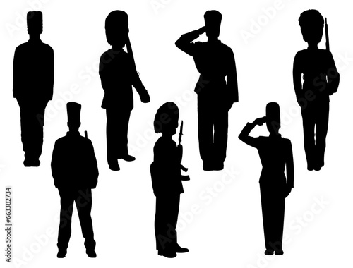 British beefeater guards silhouette vector art