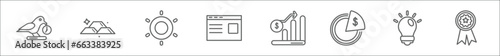 outline set of crowdfunding line icons. linear vector icons such as early bird, gold ingots, gif, prototype, stock, equity, creator, reward