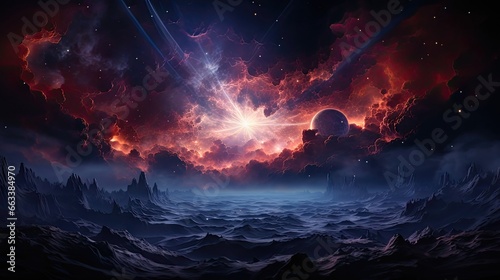 Cosmic Background. Supernova Explosion  © Natalia