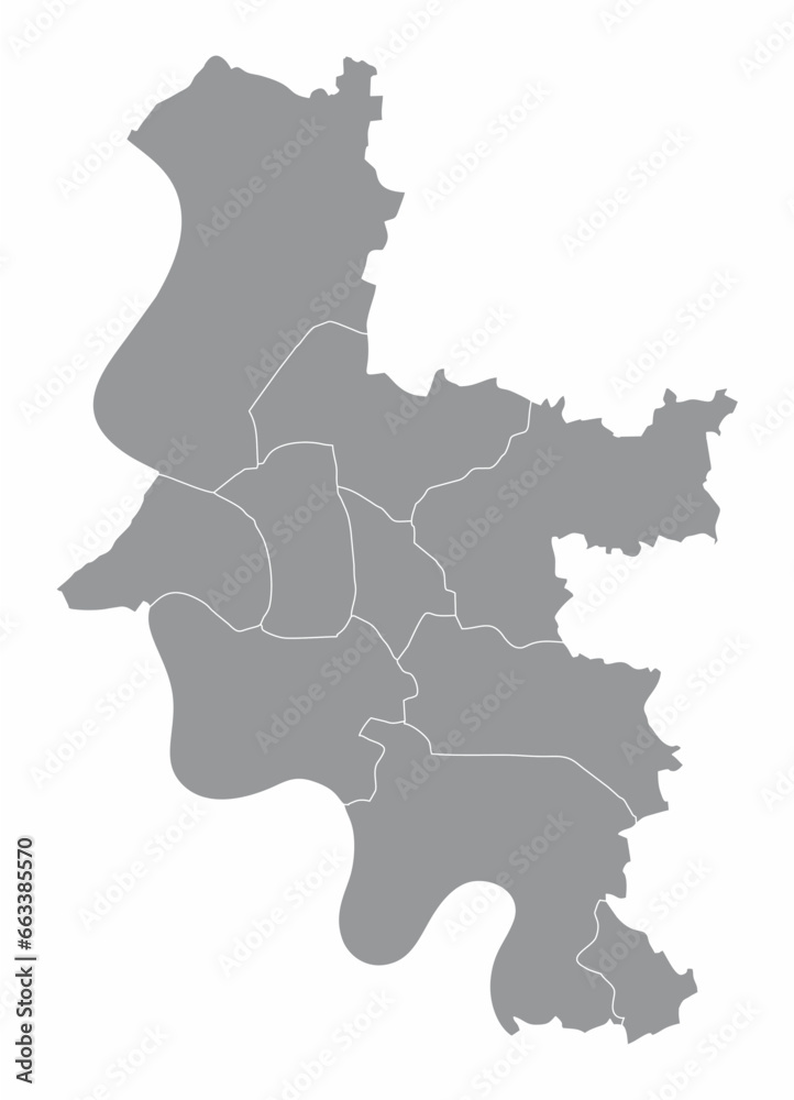 Dusseldorf city administrative map