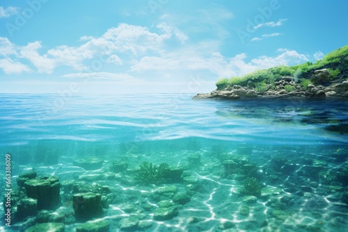 Sea of Iriomote Island. Generative AI photo